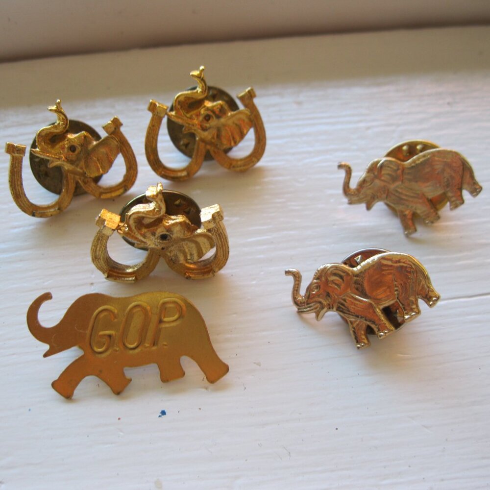 Set of 6 assorted Vintage Republican/GOP pins